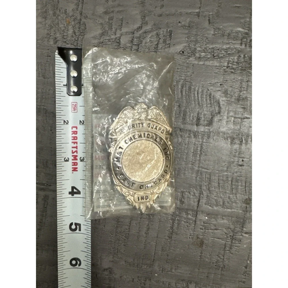Vintage Blackinton Security Guard Badge N&T‎ Chemicals East Chicago Indiana NOS